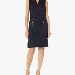 NWT Karl Lagerfeld Sleeveless navy tweed Dress